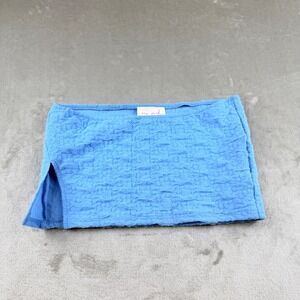 New Pink Blue Textured Popcorn Mini Skirt Side‎ Slit Women's Size OS